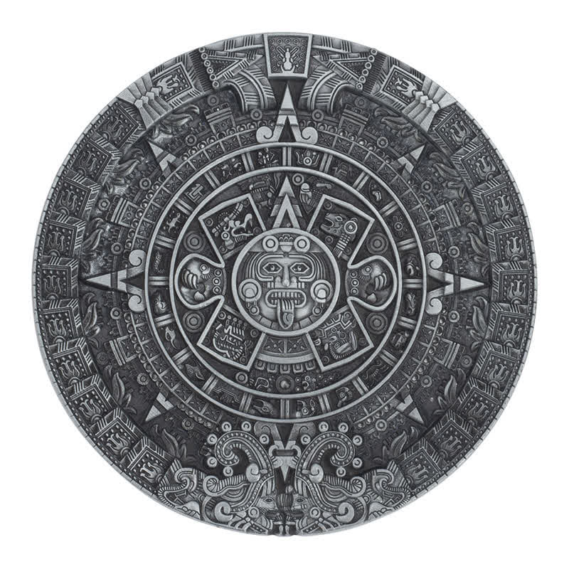 Cintura in pelle con fibbia rotonda grande azteca maya fai da te da uomo