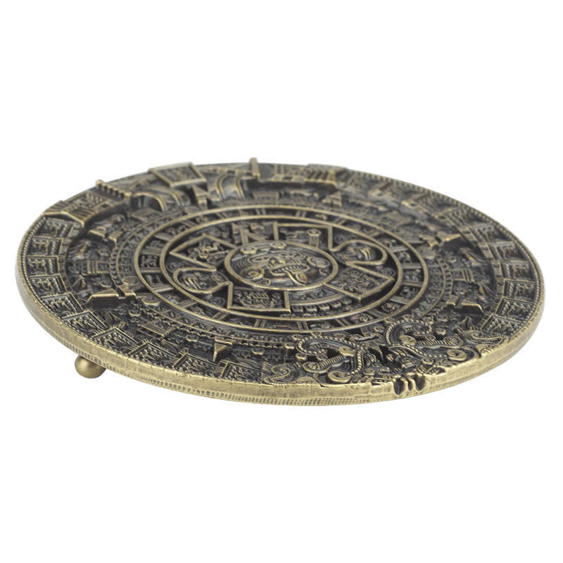 Cintura in pelle con fibbia rotonda grande azteca maya fai da te da uomo