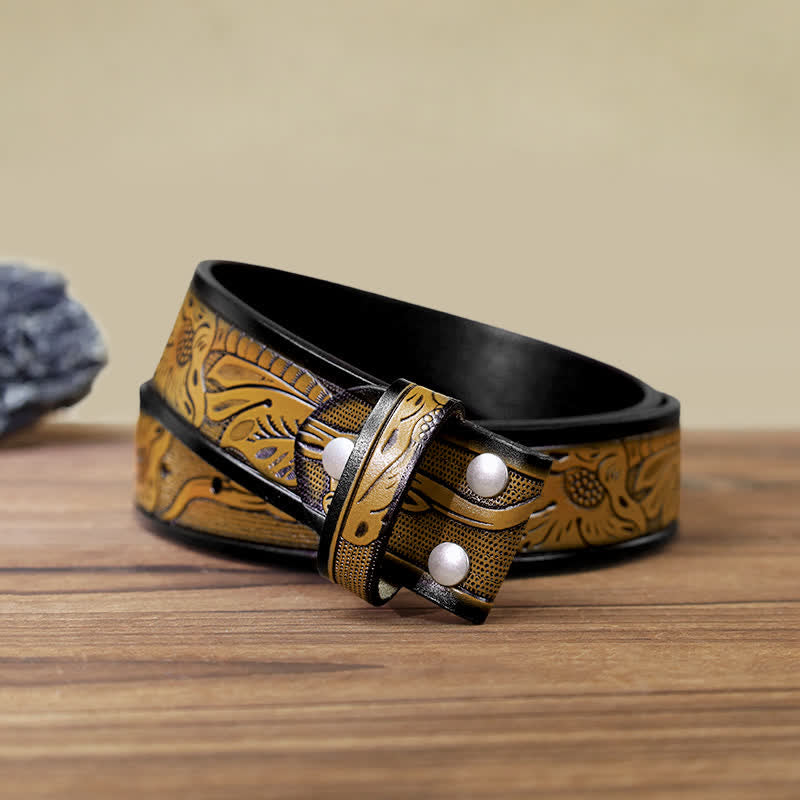 Cintura in pelle con fibbia a forma di toro da rodeo in smalto blu fai da te da uomo