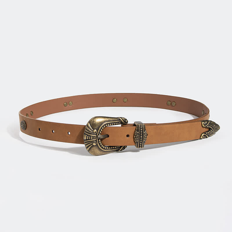 Cintura in pelle con rivetti Concho in stile palazzo da donna