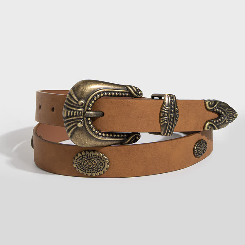 Cintura in pelle con rivetti Concho in stile palazzo da donna