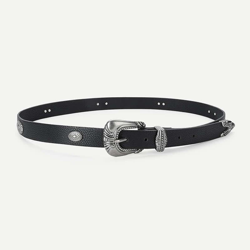 Cintura in pelle con rivetti Concho in stile palazzo da donna
