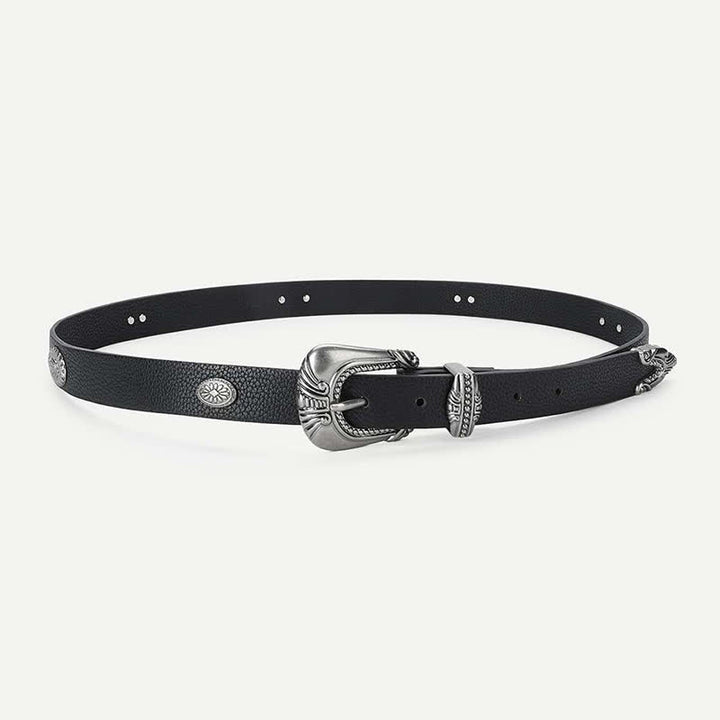 Cintura in pelle con rivetti Concho in stile palazzo da donna