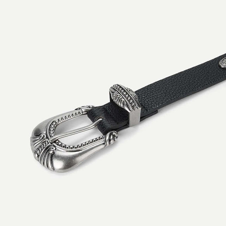 Cintura in pelle con rivetti Concho in stile palazzo da donna