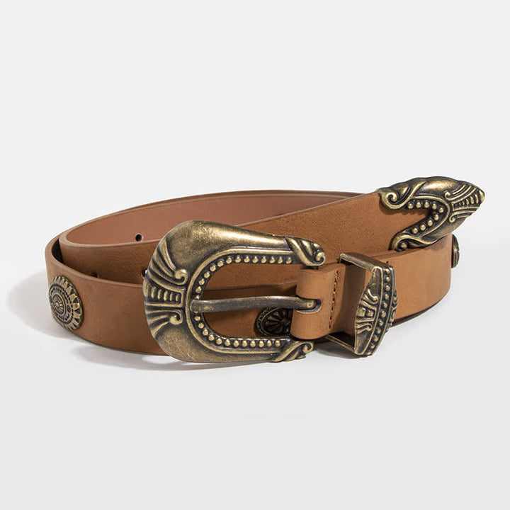 Cintura in pelle con rivetti Concho in stile palazzo da donna