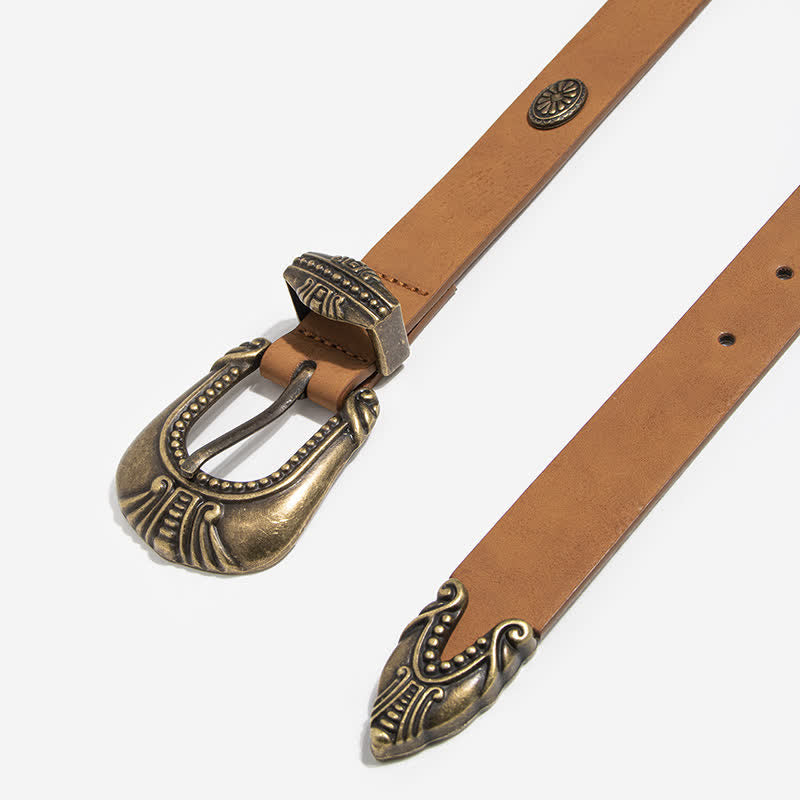 Cintura in pelle con rivetti Concho in stile palazzo da donna