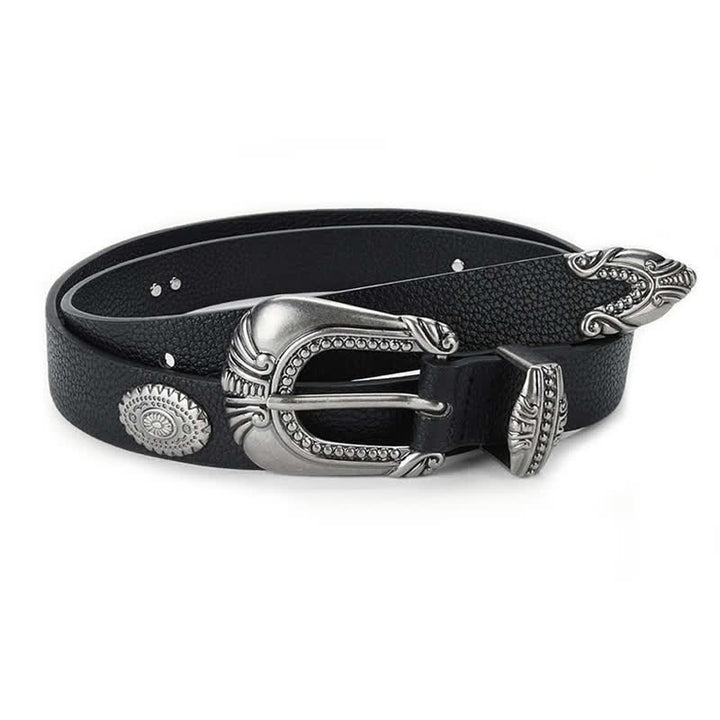 Cintura in pelle con rivetti Concho in stile palazzo da donna