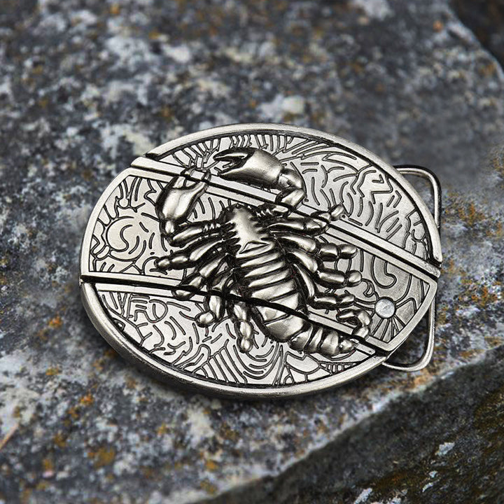 Cintura in pelle Scorpion da uomo con coltello pieghevole