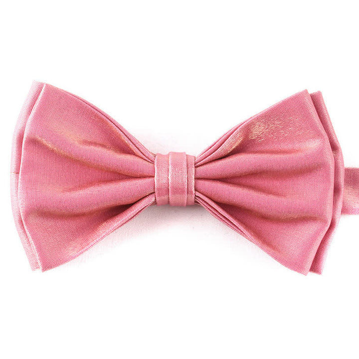 Papillon doppio strato tinta unita casual da uomo - Rosa - image 10