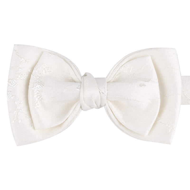 Papillon da sposa floreale meticoloso speciale da uomo - Stile n. 2 - Bianco - image 17