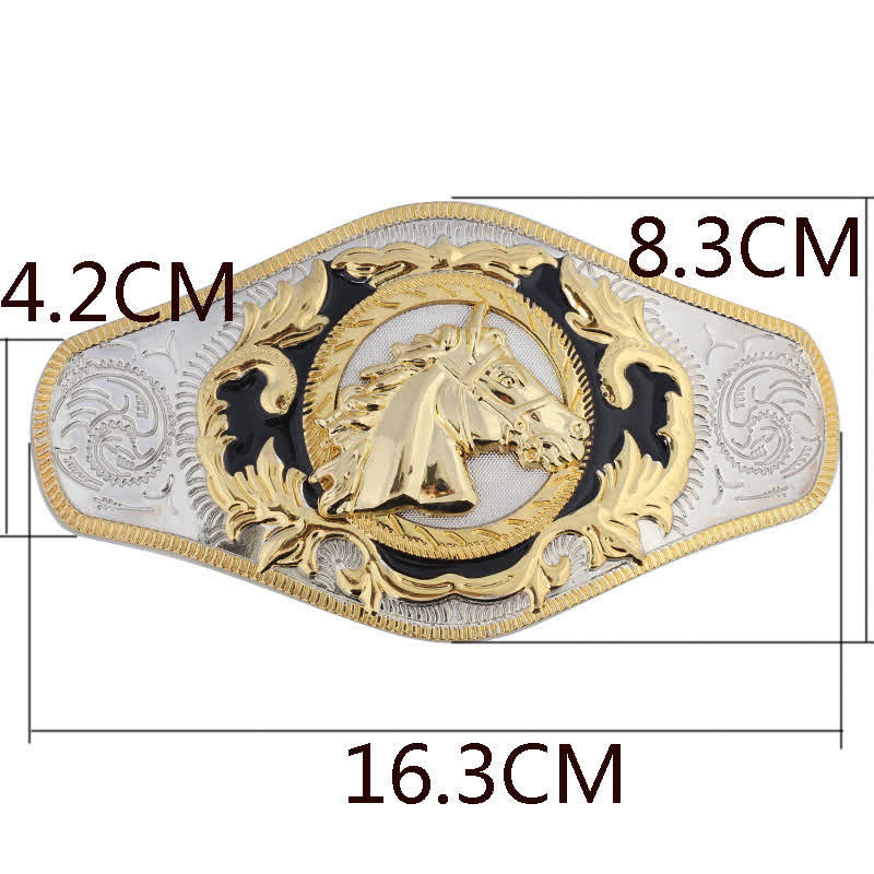 Cintura in pelle con fibbia dorata da uomo fai da te Western - image 3