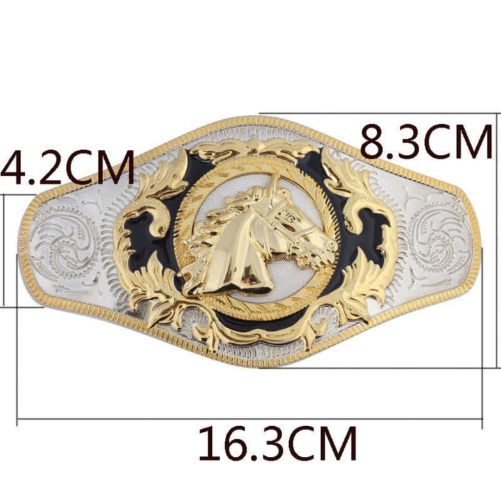 Cintura in pelle con fibbia dorata da uomo fai da te Western - image 3