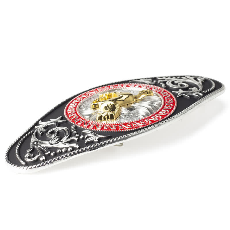 Cintura in pelle con fibbia in oro nero da uomo fai da te Western - image 3