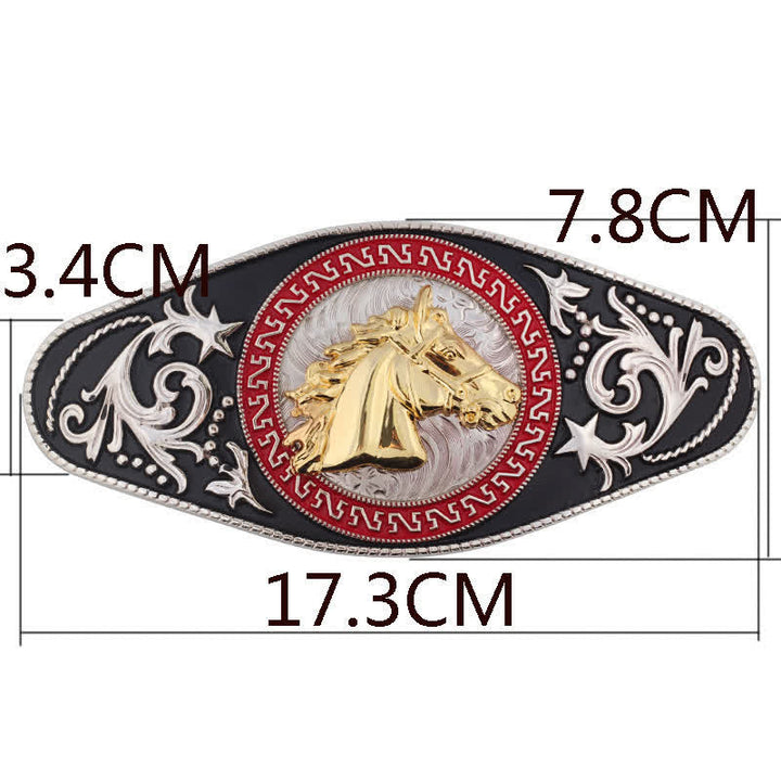 Cintura in pelle con fibbia in oro nero da uomo fai da te Western - image 14