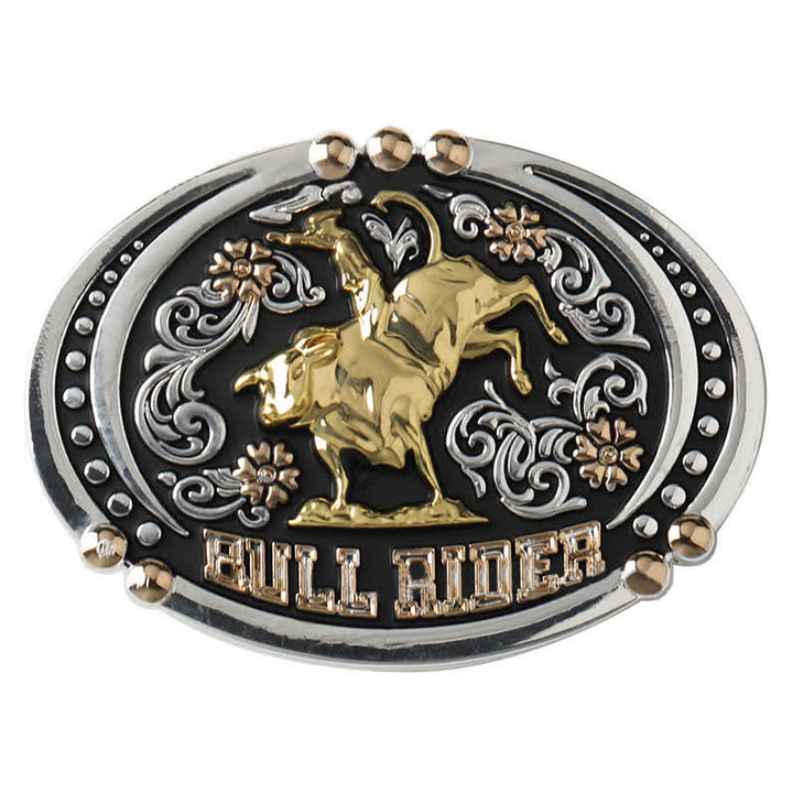 Cintura in pelle con fibbia bicolore fai da te Bull Rider da uomo
