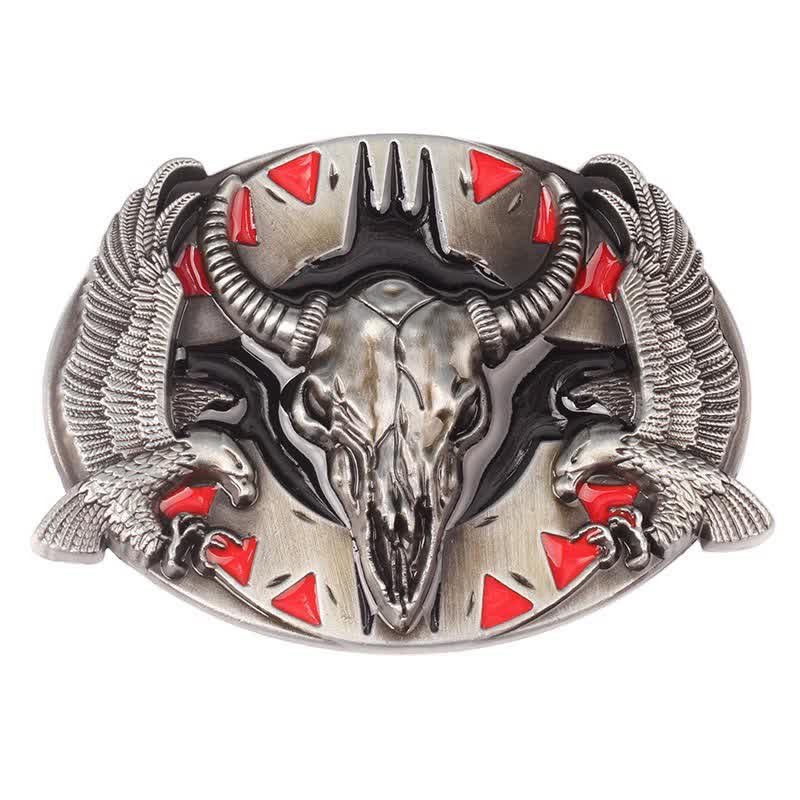 Cintura in pelle fai da te da uomo con fibbia vintage Bull &amp; Dual Eagles