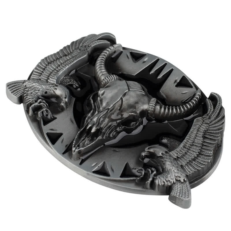 Cintura in pelle fai da te da uomo con fibbia vintage Bull & Dual Eagles - image 11