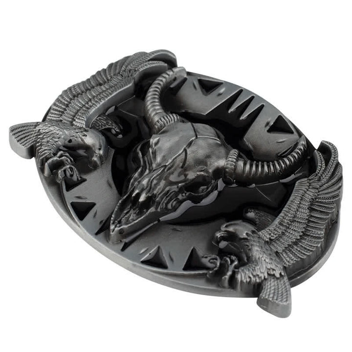 Cintura in pelle fai da te da uomo con fibbia vintage Bull & Dual Eagles - image 11