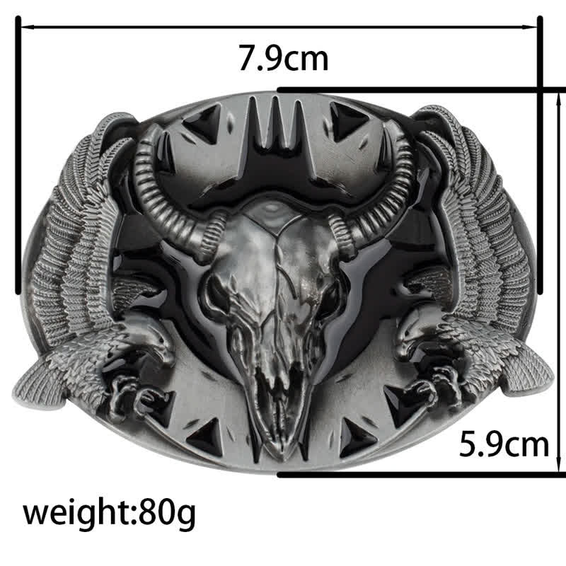Cintura in pelle fai da te da uomo con fibbia vintage Bull & Dual Eagles - image 13