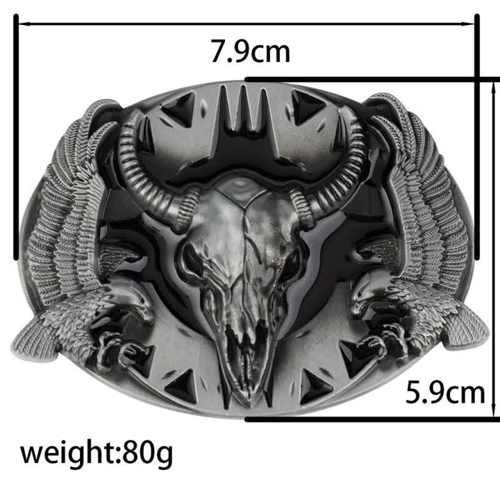 Cintura in pelle fai da te da uomo con fibbia vintage Bull & Dual Eagles - image 13
