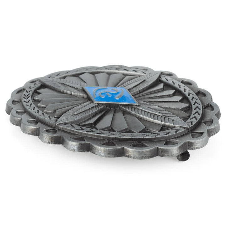 Cintura in pelle con fibbia a forma di totem con croce tribale indiana fai da te da uomo