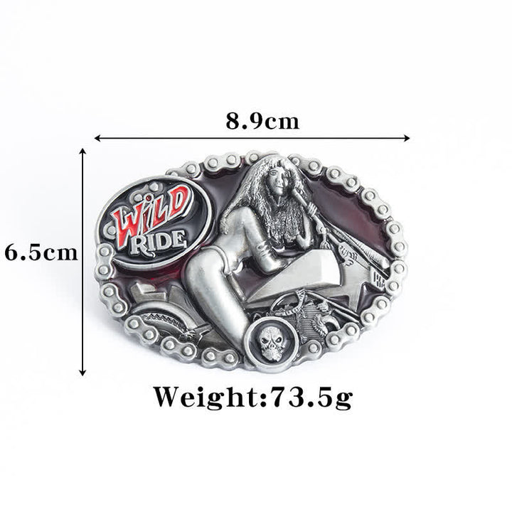 Cintura in pelle con fibbia da donna per motociclista fai da te Wild Ride da uomo