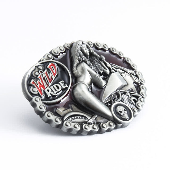 Cintura in pelle con fibbia da donna per motociclista fai da te Wild Ride da uomo