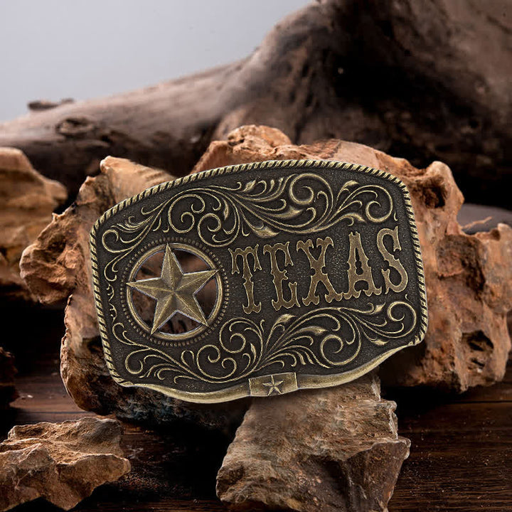 Cintura in pelle fai da te con fibbia a pentagramma Texas Hollow da uomo