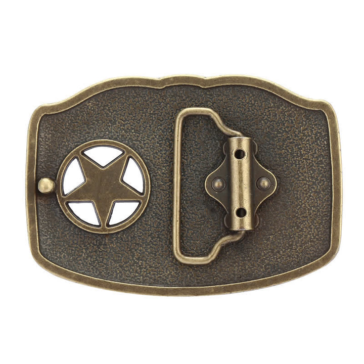 Cintura in pelle fai da te con fibbia a pentagramma Texas Hollow da uomo