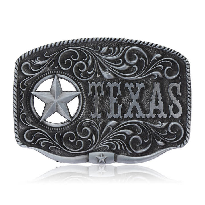 Cintura in pelle fai da te con fibbia a pentagramma Texas Hollow da uomo