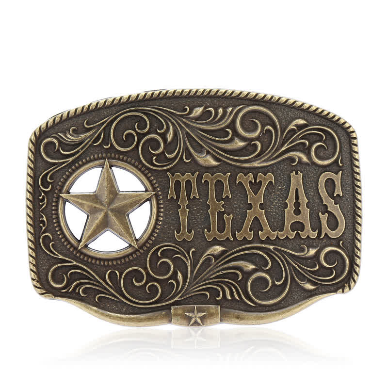 Cintura in pelle fai da te con fibbia a pentagramma Texas Hollow da uomo