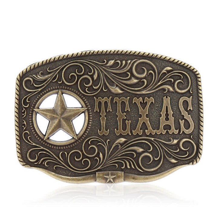 Cintura in pelle fai da te con fibbia a pentagramma Texas Hollow da uomo