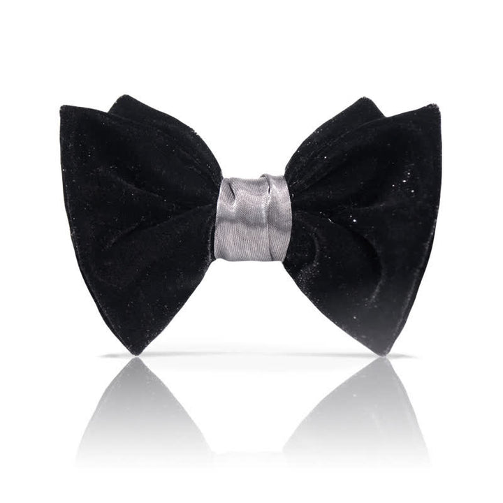 Papillon da uomo elegante in velluto nero, splendido - Nero - image 0