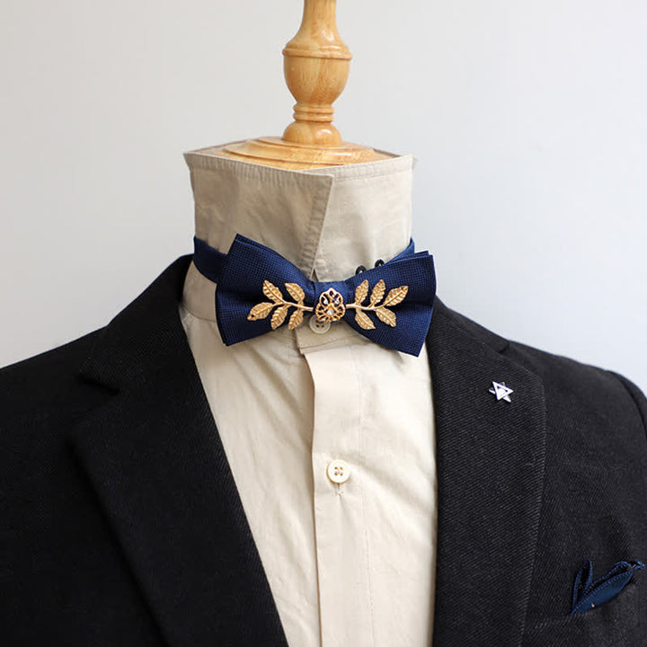 Papillon da uomo con motivo floreale e foglie dorate - Marina Militare - image 0