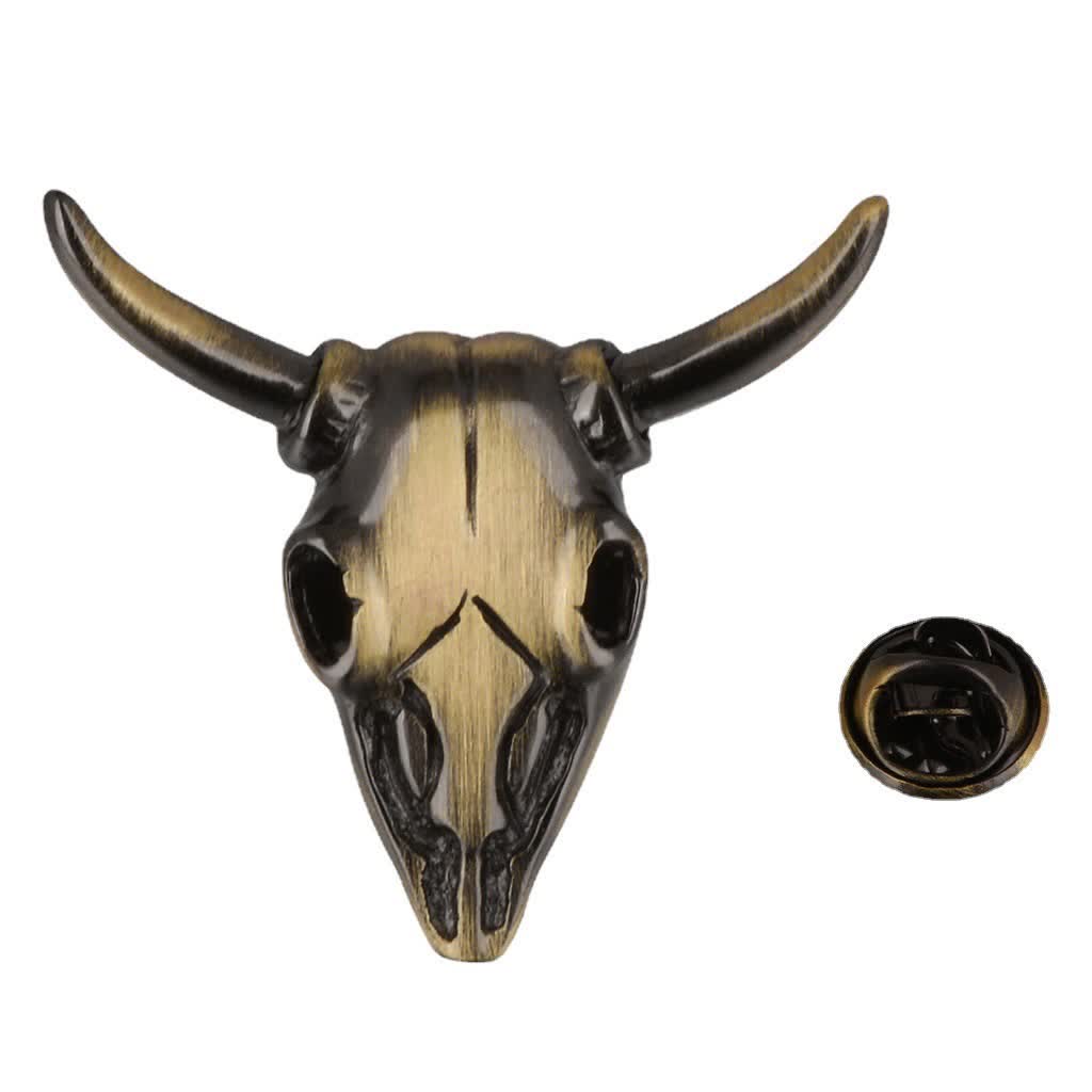 Spilla da uomo con ciondolo punk a forma di testa di toro