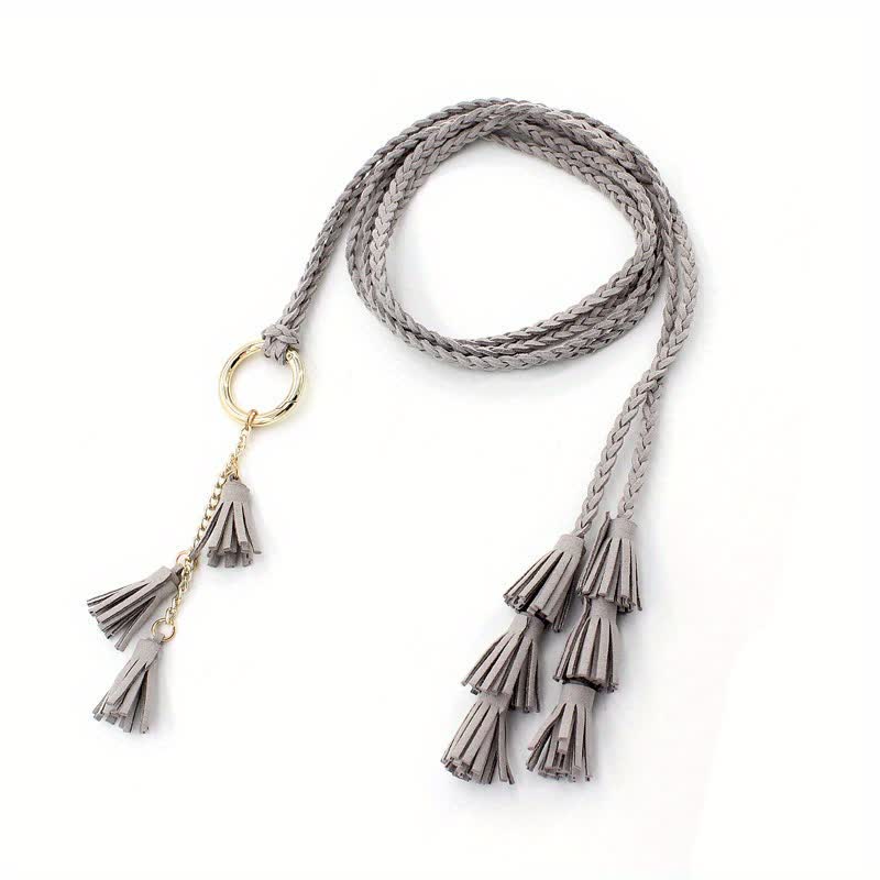 Cintura intrecciata con nappe bohémien da donna
