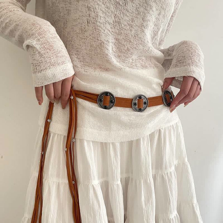 Cintura etnica da donna con cintura intrecciata in corda bohémien