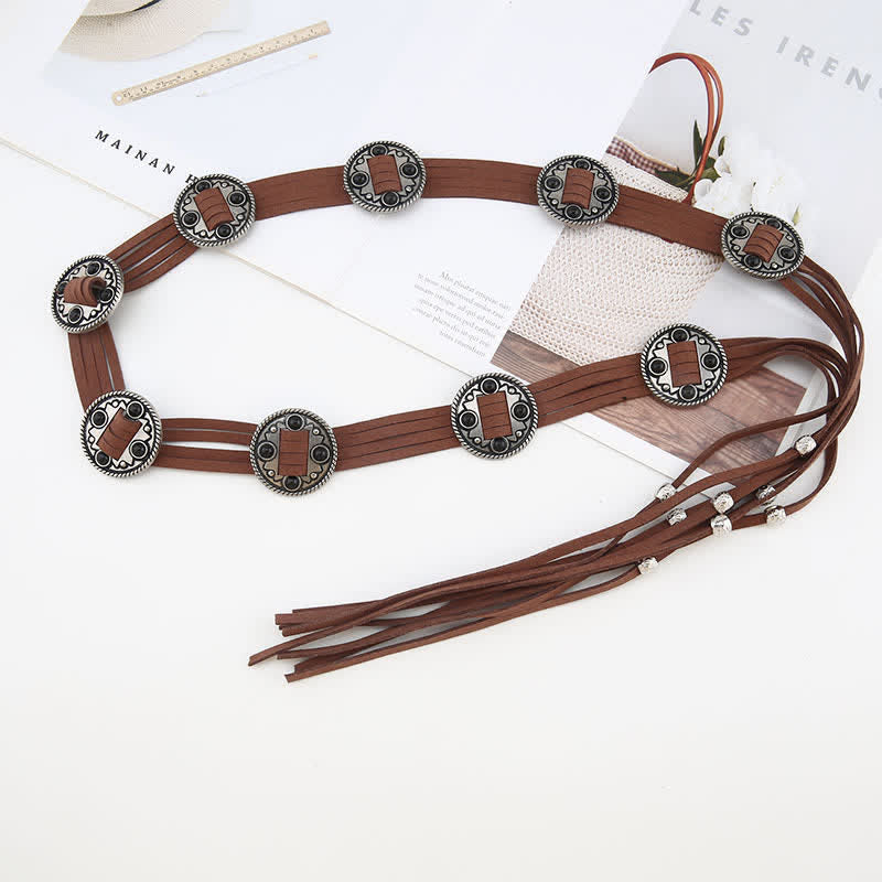 Cintura etnica da donna con cintura intrecciata in corda bohémien