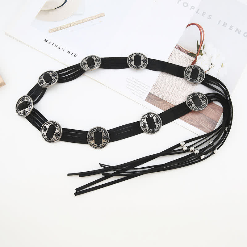 Cintura etnica da donna con cintura intrecciata in corda bohémien