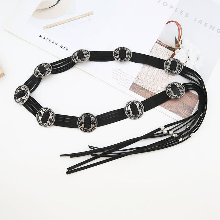 Cintura etnica da donna con cintura intrecciata in corda bohémien