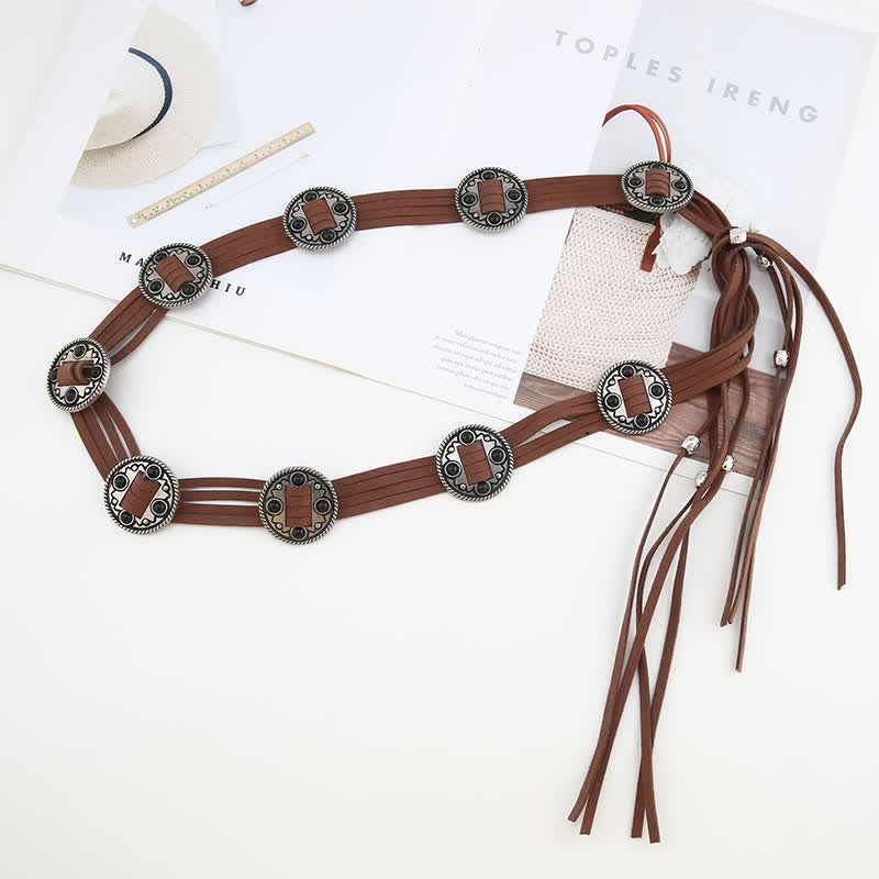 Cintura etnica da donna con cintura intrecciata in corda bohémien