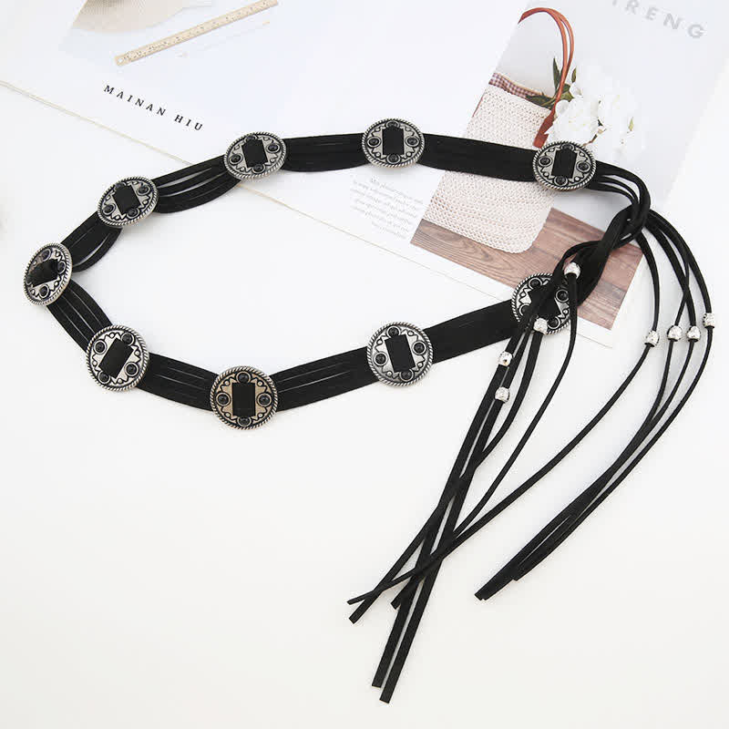 Cintura etnica da donna con cintura intrecciata in corda bohémien