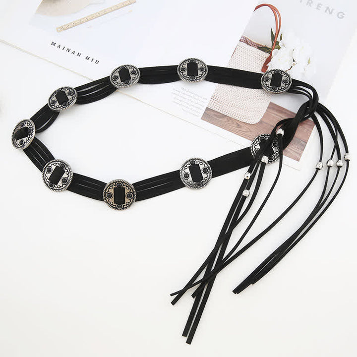 Cintura etnica da donna con cintura intrecciata in corda bohémien