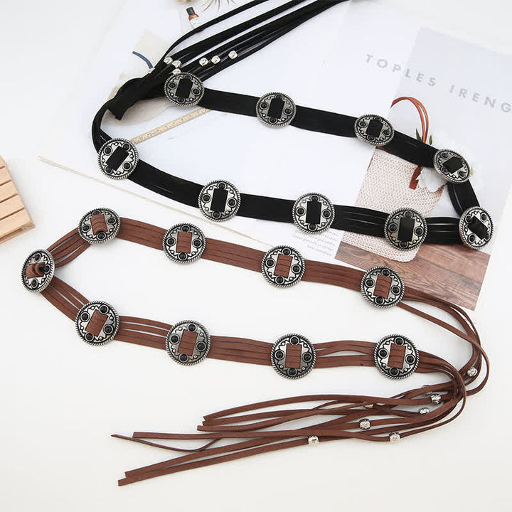 Cintura etnica da donna con cintura intrecciata in corda bohémien
