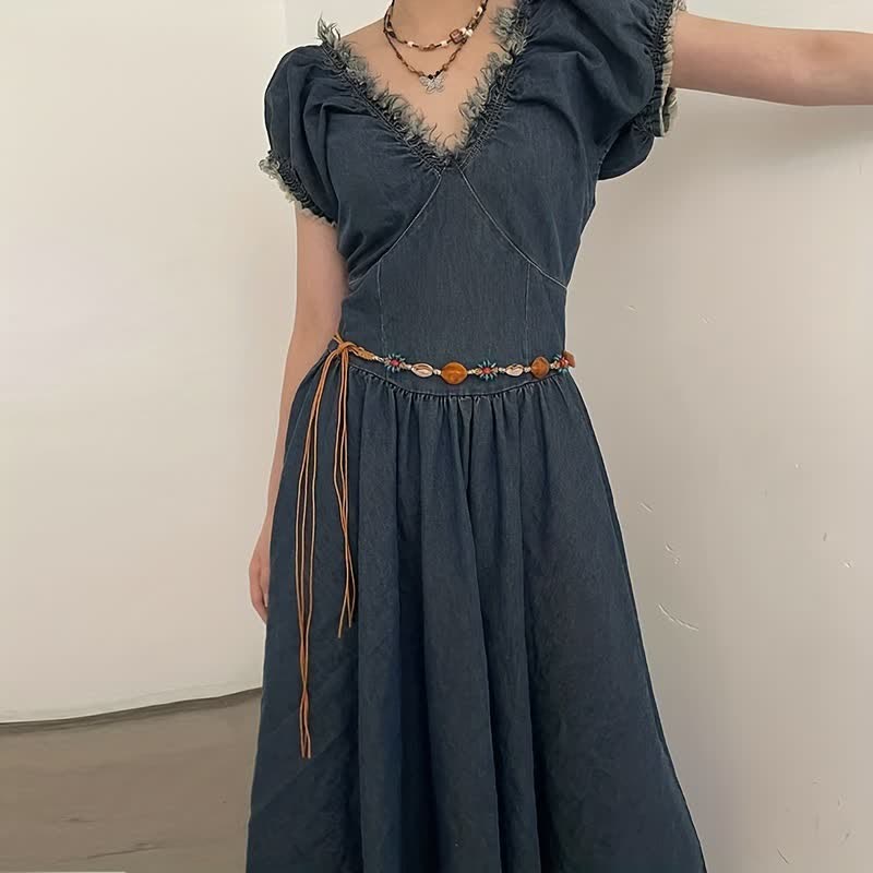 Cintura da donna con perline e fiori intrecciati in stile Boho - image 2