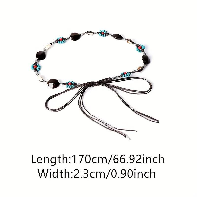 Cintura da donna con perline e fiori intrecciati in stile Boho - image 5