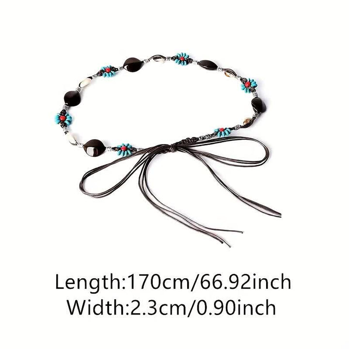 Cintura da donna con perline e fiori intrecciati in stile Boho - image 5
