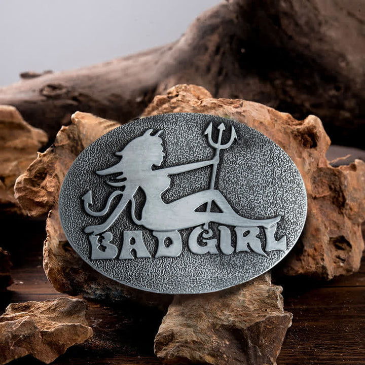 Cintura in pelle con fibbia fai da te Bad Girl Good Girl da uomo