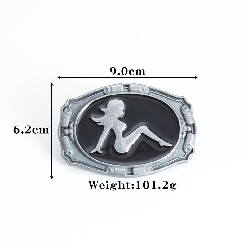 Cintura in pelle con fibbia a forma di silhouette punk da donna fai da te da uomo