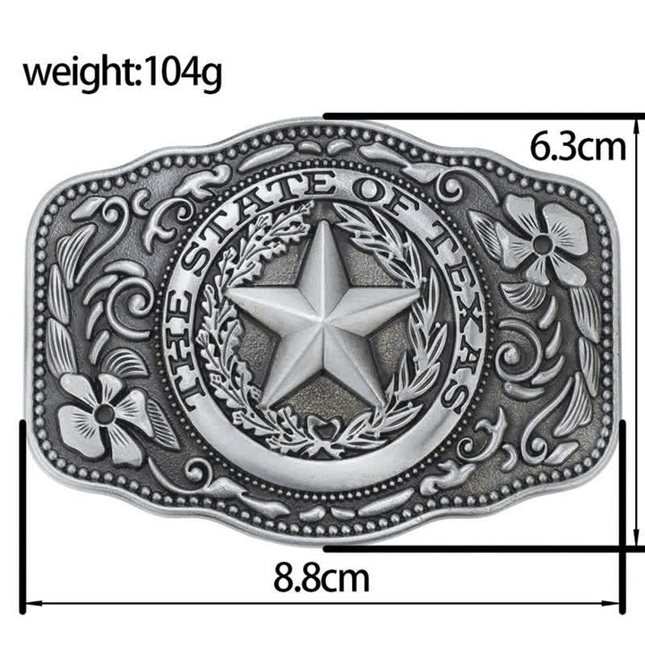 Cintura in pelle fai da te da uomo con fibbia a cinque stelle dello stato del Texas - image 2